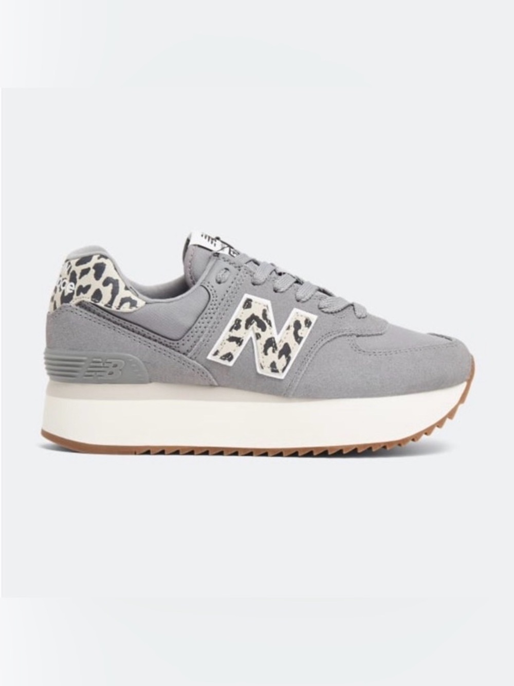 New NIB Womens New Balance 574 + Plus Platform Leopard Print Shoes. Size 8